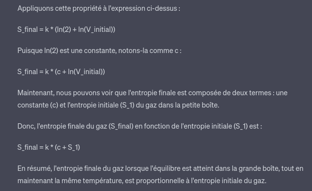 La fin de sa réponse dans laquelle il conclut sur une mauvaise réponse.